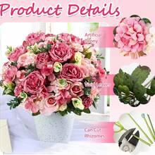 1PC Big Artificial Peony Flowers Silk Hydrangea Bouquet Wedding Decoration DIY Wreath Material, Bride Holding Flower, Wrist Flower, Chest Flower, Head Flower Decoration Accessories, Wedding Car Decoration, Lintel Arch Decoration, Home, Dining Room, Bedroom, Vase Decoration, Birthday Party Decoration Materials, Valentine's Day And New Year Gifts