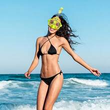 二合一呼吸管套装，带面镜和呼吸管，防水防雾，专业呼吸管面罩装备