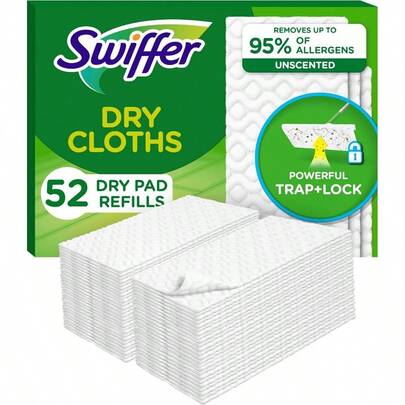 Sweeper Dry Sweeping Pad Multi Surface Refills for Dusters Floor Mop Unscented 52 Count