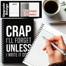 1 Funny Office Notebook "Write It Down Or I'll Forget" - Spiral Bound Simple Black Cover, Workplace Humor Diary, Coworker Manager Team Gift, Professional Productivity Humor Supplies, Corporate Fun Stationery