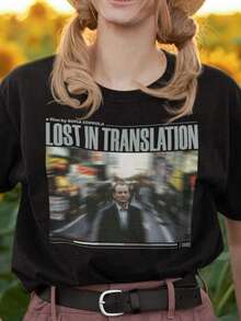Lost In Translation Shirt, Aesthetic Tee, Unisex Shirt, Movie Fan Gift, Gift For Her, Gift For Him, - màu đen - Xem 1
