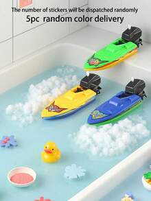 Random Color Windmill Speed Boat Toy - Fun Floating Water Toy For Children's Bathtub And Pool, Swimming Bath Clock Boat, Summer Outdoor Game Gift For Boys And Girls - Clockwork Speedboat Toy - View 14