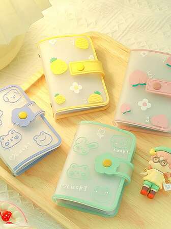 Transparent Cute Card Holder Mini Ultra-Thin Women's Large Capacity Multi-Card Slot Anti-Demagnetization Card Case For Students For Women Wallet Mini Wallet Purse Wallet Card Wallet Money Wallet