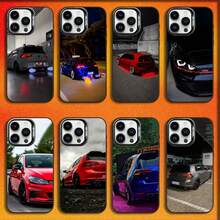 Funda para teléfono Car G-Golf R 7 GTI compatible con  16,15,14,13,12,11,Mini,Pro,E,MAX, funda negra mate a prueba de golpes, compatible con funda  17, funda  17 Pro, funda  17 Pro Max - z8 - Ver 3