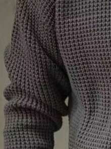 Men's Casual Outdoor Versatile Jacquard Knit Crew Neck Long Sleeve Sweater, Autumn/Winter