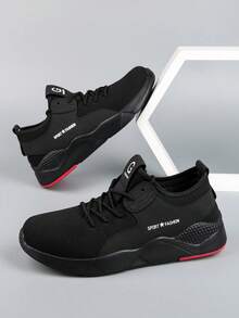 Men's Construction Safety Shoes Anti-Smashing, Anti-Piercing Work Shoes - 黑色 - 查看 6