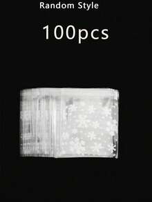 100个/50个装圣诞糖果零食袋，雪花图案玻璃纸袋 - 雪花图案自粘玻璃纸礼品袋，适用于节日派对用品、糖果、烘焙用品、珠宝和小礼物，圣诞礼物包装袋，带有节日雪花图案的礼品包装袋，珠宝收纳袋，透明可视袋，耐用塑料袋 - 彩色 - 查看 8