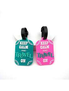 Trolley Luggage Tag, Travel Name Tag To Prevent Loss, Fashionable Boarding And Check-In Tags For Luggage, Cute And Stylish Design, Information Registration Tag To Prevent Loss - Green Letters 9*6(25g) - View 3