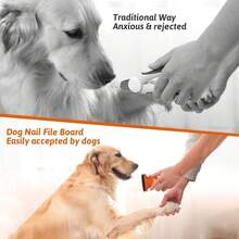 Pet Nail File, Dog Nail Trimmer, Pet Nail Grinder, Portable Pet Nail File, Cat Nail File, Pet Nail Care Tool, Pet Nail File With 3 Replacement Sandpaper Sheets (Wooden) - Reddish Brown - View 4