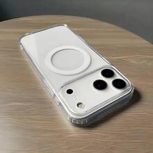 Funda de teléfono magnética Magsafe compatible con iPhone 17 Air 16 E 15 14 13 Pro Max 12 Mini 11, cubierta delgada de acrílico transparente - transparente - Ver 5