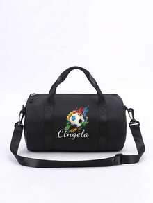 1 Piece Customized Duffel Bag Sports Bag, Fitness Dance Bag With Your Own Name Printed On It, Dance Bag Sports Bag Latin Dance Bag, Outdoor Travel Waterproof Material Duffel Bag, Large Capacity Gym Bag, Suitable For Use As A Shoulder Bag And Duffel Bag, Daily Use, Gift For Family And Friends