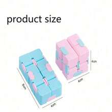 1件/10件儿童益智减压2x2魔方，创意无限魔方，马卡龙糖果色，儿童手指锻炼减压玩具 - 彩色 - 查看 8