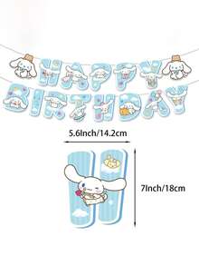 1 Set Sanrio Kuromi Themed Decorative Pennant Flags, Cute Hello Kitty Banner, Children's Birthday Hanging Decorations, Party Atmosphere Hanging Ornaments - Multicolor - View 10