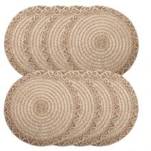 4 Stücke/6 Stücke/8 Stücke handgewebte Stroh Tischsets, geeignet für Hochzeit, Party, Schutz des Esstisches, künstlerisch, Garten, Restaurant, Heimdekoration, Outdoor, Restauranteröffnung, minimalistisch & modisch, Feiertagsfeier, tägliches Geschirr, Vase Pad, hitzebeständig, verbrühsicher, schmutzabweisend, Party Dekoration, Tischanordnung Zuhause, Bohemien Stil, Frühling/Sommer/Herbst/Winter, Küchen Geschirr, Geburtstags Party, Hochzeit, Feiertagsgeschenk, Untersetzer