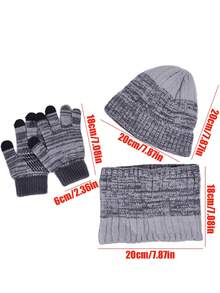 4 Stücke Kinder Mütze, Schal, Handschuhe 3 Stücke Set, große Kinder Winter warm thermisch gefütterte gestrickte Beanie Mütze, geeignet für Outdoor-Aktivitäten, Reisen, Skifahren, Schule, Radfahren - 1PC - Übersicht 8