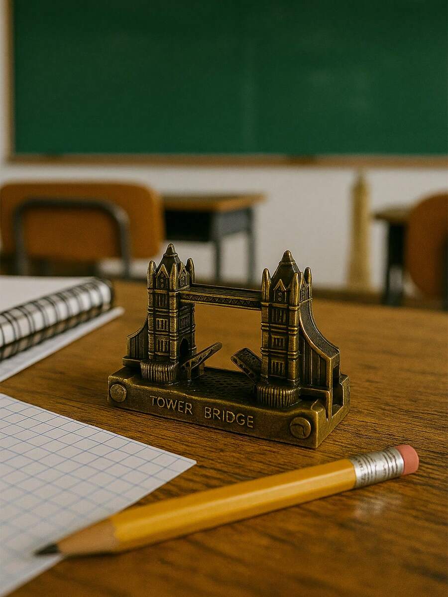1pc London Tower Bridge Metal Model Decor, Practical Pencil Sharpener, Desktop Decoration, Travel Souvenir Gift For Family And Friends - Multicolor - View 1
