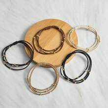 1 Stück modischer, vielseitiger, minimalistischer beiger nahtloser Haargummi, Haargummis, Haargummibänder, Haarseile