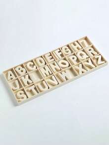 1 Set di lettere in legno e vassoio di immagazzinaggio in legno, lettere in legno bianche come regalo per imparare, decorazione per la casa, pittura fai-da-te, regalo per vacanze e compleanni