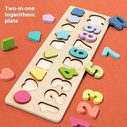 1 món đồ chơi giáo dục bằng gỗ Montessori, bảng nhận thức đa chức năng, bảng nhận biết sớm, đồ chơi ghép hình tương tác giữa cha mẹ và con cái, quà tặng trẻ em dịp Giáng sinh, Lễ Tạ ơn, Halloween (Màu sắc chữ số và họa tiết ngẫu nhiên) (Kích thước sản phẩm được đánh dấu trong hình, bạn có thể kiểm tra kích thước sản phẩm)