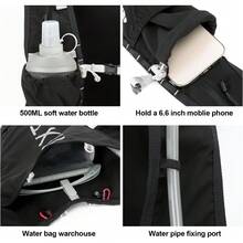 Mochila con Chaleco de hidratación para Correr, Paquete Aislado Ligero con Bolsa de Agua de 1.5 L para Senderismo, Senderismo, Correr, Ciclismo, Carreras, maratón para Mujeres, Hombres y niños - negro rojo - Ver 6