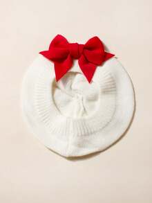 1PC/2PCS Baby Beret Hat,Christmas Hat,Bow Hat,Christmas Dress Up, Boys And Girls Universal,For Newborn Baby 1-3 Years Old,Christmas Gift - Multicolor - View 5