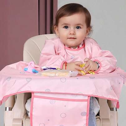 Baby Bibs With Tray, Toddler Waterproof Bib Placemat, Children's Highchair Cover