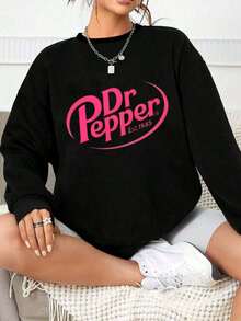 Bows And Soda Cans  Print Women's Sweatshirt, Round Neck Casual Sweatshirt, Suitable For Winter And Autumn, Women's Tops - Black - View 1