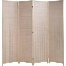 Bamboo Room Divider - 4 Panel Folding Privacy Screen, 72 X 17.7 - Ideal Room Partition & Divider For Living Room, Bedroom, Study (Natural, 4 Panel) - 自然的 - 查看 2