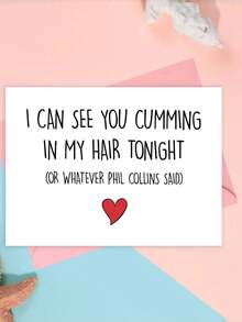 1pc Valentine's Day Card With Envelope - Funny & Sexy Naughty Greeting Card For Husband, Boyfriend, Fiance - Blank Inside For Anniversary, Birthday Or Valentine's Gift