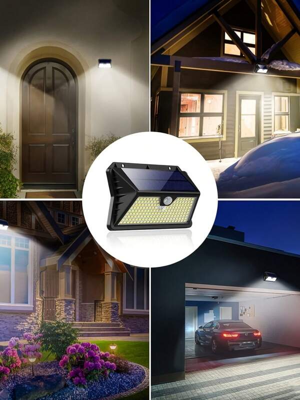 مصباح حائط بطاقة شمسية، مزود ب- 185 خرزة عالية السطوع، ثلاثة مستويات للتعتيم + استشعار الحركة، تصنيف مقاوم للماء IP65، لا يزال يوفر إضاءة في أيام المطر، مناسب لسيناريوهات متعددة مثل الأبواب الأمامية والأفنية، ويمكن استخدامه لديكورات عيد الهالوين والكريسماس. ديكورات عيد الهالوين