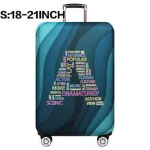 弹性行李箱套旅行箱套，带文字字母印花，适用于 18 至 32 英寸行李保护套，适用于户外旅行商务时尚图形图案，适用于男女旅行配件涤纶行李箱学生返校用品袋，适用于学校配件，行李保护器返校用品大学宿舍学生必备品，适用于男士女士假期旅行必备品户外包，适用于学校配件 - 藍色 - 查看 61