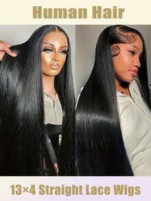 36英寸圣诞装饰无胶真人发假发，直发前蕾丝假发，女士真人发，13*4无胶蕾丝假发，夹式前蕾丝假发，留出自然发际线，适合初学者，自然色，180%密度，8-36英寸折扣无胶蕾丝前假发，预先拔毛发际线，36英寸直发，仿真人发蕾丝前假发，自然外观，适合日常圣诞装饰，女士圣诞礼物（8-16英寸波波头假发）