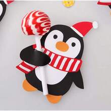 100 Santa Claus And Penguin Christmas Lollipop Decorative Paper Cards - Perfect For Use As Candy Wrapping Paper, Suitable For Christmas Gifting (Without Candy). A Christmas Essential!