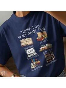 Literary Geek T-Shirt | Creative Fashion For Book And Reading Lovers - 藏蓝色 - 查看 1