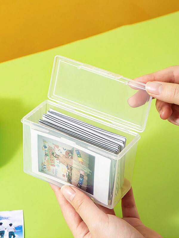 1PC Large Capacity Clear Organizer, Pencil Crayon Stationery Sticky Notes Organizer, DIY Crafts Tool Box,Transparent Idol Kpop Albumes, Photo Storage ,Photocards , Office School Desktop Drawer Storage Supplies,Desk Organiser ﻿