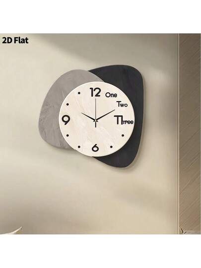 2D Flat 1pc Moderne Minimalist Home ation Wand Clock, Ultra Quiet Quartz Movement, No Ticking Sound, Painting Klok Living Room, Bedroom Office, able Watch, Unique Personalized view 11