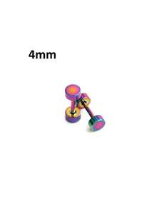 1 件不锈钢圆盘杠铃耳环，男女通用，适合日常佩戴