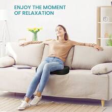 Office Chair Seat Cushion, Cooling Gel Enhanced Memory Foam Cushion For Long Sitting - Back, Sciatica, Coccyx, Tailbone Pain Relief Pillow - For Office, Gaming, Car, - Black - 黑色 - 查看 9