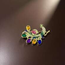 1 Stück Vintage Mode Pfau Brosche, Vintage Mode farbiger Strass Pfau Brosche, Zinklegierung Mode Tier Design, kreatives, lustiges Accessoire für den täglichen Gebrauch und als Geschenk, perfekt für den Valentinstag - geeignet für alle Jahreszeiten