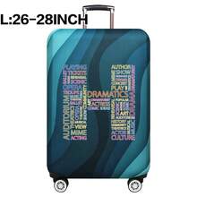 弹性行李箱套旅行箱套，带文字字母印花，适用于 18 至 32 英寸行李保护套，适用于户外旅行商务时尚图形图案，适用于男女旅行配件涤纶行李箱学生返校用品袋，适用于学校配件，行李保护器返校用品大学宿舍学生必备品，适用于男士女士假期旅行必备品户外包，适用于学校配件 - 藍色 - 查看 48
