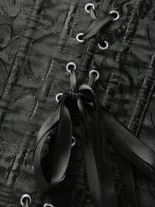 Waist Belt, Women's Waist Belt, Black Jacquard Palace Style, Classic And Versatile, Suitable For Outer Wear, Suitable For Daily Wear, Masquerade, Halloween Party, Women's Waist Belt, Women's Waist Clip - 黑色 - 查看 6