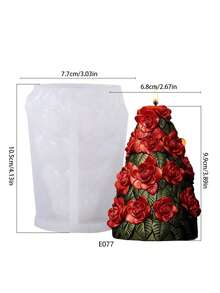 Christmas Tree Series Cedar Silicone Candle Mold DIY Christmas Holiday Fragrance Plaster Mold Decor - White - View 2