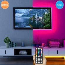 3.3ft - 65.6ft LED Strip Lights, 2 Control Modes: 44-Key Remote & Bluetooth Smart Phone App, Music Sync RGB LED Tape Lights With Remote, Suitable For Bedroom, Room, Home Decor, Party, Holiday