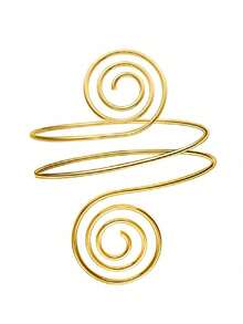 Colección de brazaletes dorados para mujer: 1 pieza, diseño abierto ajustable, patrones en espiral, estilo minimalista metálico, perfectos para uso diario. - Dorado - Ver 1