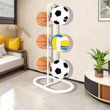 多功能白色篮球架，家用篮球收纳架 - 白色 - 查看 12