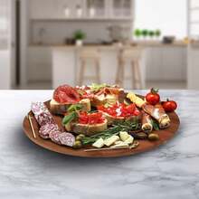 Lazy Susan Giratorio De Madera De Acacia (38 Cm) - Centro De Mesa Organizador, Ideal Como Especiero Y Botanero Para Cocina - 1 - Ver 3