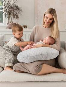 1pc Large Baby Nursing Pillow, Multifunctional Breastfeeding Pillow For Pregnant Women, Anti-Spit Milk Newborn Baby Pillow, Soft Maternity Nursing Supplies, Upgraded Comfortable Nursing Pillow, Perfect Gift For Newborn Baby Boys And Girls, All Seasons - Grey - View 5