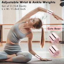 Pilates Ring And Ball Set, Adjustable Ankle Wrist Weights, Resistance Bands, Pilates Equipment Home Workout Kit To Tone, Sculpt And Strengthen, Fitness Magic Circle Rings Yoga Women - Hồng - Xem 3