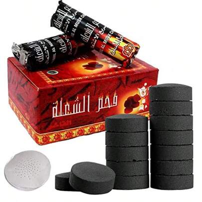 Charcoal Tablets For Incense 100 Pack 33mm Coal Instant Light Hookah Shisha With 50 Sheets Aluminum Foils