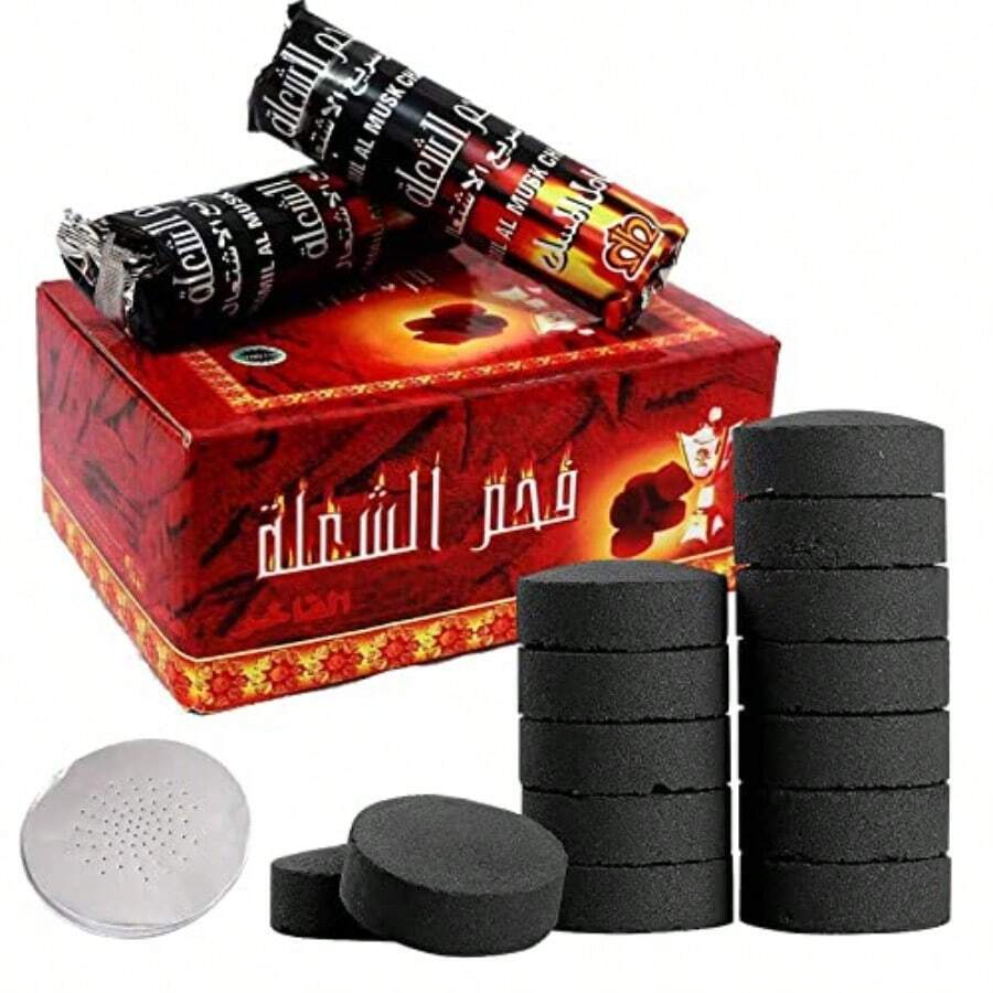 Charcoal Tablets For Incense 100 Pack 33mm Coal Instant Light Hookah Shisha With 50 Sheets Aluminum Foils